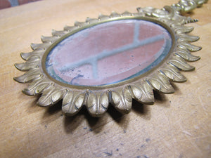 Serpent Snake Leaves Antique Decorative Arts Hand Mirror Ornate Bevel Edge Glass