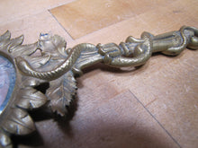 Load image into Gallery viewer, Serpent Snake Leaves Antique Decorative Arts Hand Mirror Ornate Bevel Edge Glass
