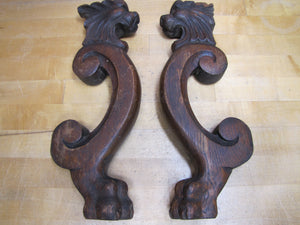 Gargoyle Monster Griffin Beasts Devil Dogs Antique Wooden Salvage Hardware