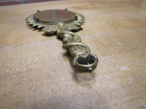 Serpent Snake Leaves Antique Decorative Arts Hand Mirror Ornate Bevel Edge Glass