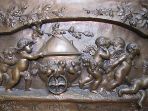 MURPHY VARNISHES 19c Victorian Advertising Plaque Sign Exquisite Cherubs Ornate