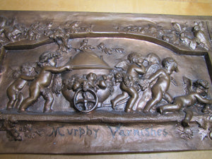 MURPHY VARNISHES 19c Victorian Advertising Plaque Sign Exquisite Cherubs Ornate