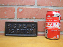 Load image into Gallery viewer, BIG NEWS IS BUICK Old Cast Iron News Stand Newspaper Paperweight Sign Auto Ad
