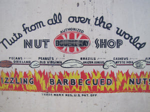 DOUBLE KAY KK NUT SHOP DEVILS TURNING SIZZLING BARBECUED NUTS Old WF Expo Sign