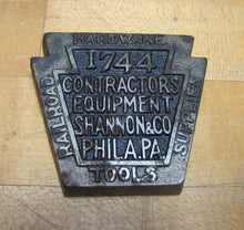 Load image into Gallery viewer, SHANNON &amp; CO PHILA PA CONTRACTORS EQUIPMENT RAILROAD HARDWARE TOOLS Paperweight
