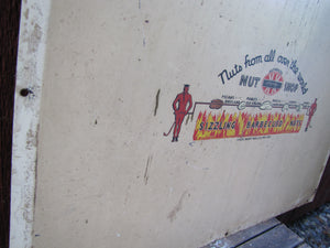 DOUBLE KAY KK NUT SHOP DEVILS TURNING SIZZLING BARBECUED NUTS Old WF Expo Sign