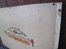 Load image into Gallery viewer, DOUBLE KAY KK NUT SHOP DEVILS TURNING SIZZLING BARBECUED NUTS Old WF Expo Sign
