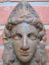 Load image into Gallery viewer, Maidens Head Antique Cast Iron Figural Architectural Salvage Hardware Element
