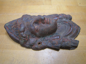 Maidens Head Antique Cast Iron Figural Architectural Salvage Hardware Element
