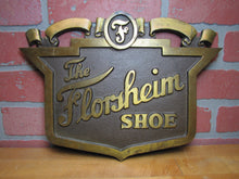 Load image into Gallery viewer, The FLORSHEIM SHOE Old Brass Department Store Display Advertising Sign Embossed
