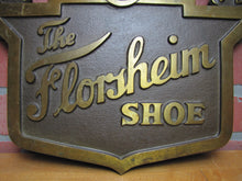 Load image into Gallery viewer, The FLORSHEIM SHOE Old Brass Department Store Display Advertising Sign Embossed
