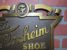 Load image into Gallery viewer, The FLORSHEIM SHOE Old Brass Department Store Display Advertising Sign Embossed
