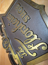 Load image into Gallery viewer, The FLORSHEIM SHOE Old Brass Department Store Display Advertising Sign Embossed
