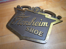 Load image into Gallery viewer, The FLORSHEIM SHOE Old Brass Department Store Display Advertising Sign Embossed
