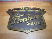 Load image into Gallery viewer, The FLORSHEIM SHOE Old Brass Department Store Display Advertising Sign Embossed
