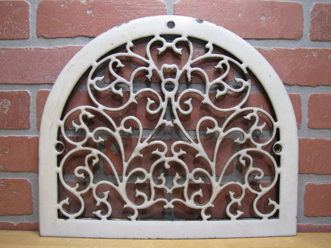 Antique Decorative Arts Victorian Vent Cover Grate Porcelain Over Cast Iron