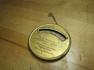 WILLIAMS ARTIFICIAL LIMB Co PHILADELPHIA Original Old Advertising Thermometer