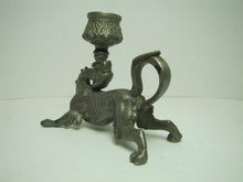 Load image into Gallery viewer, Beast Monster Antique Figural Chamberstick Candlestick Meriden Co Silver Plate
