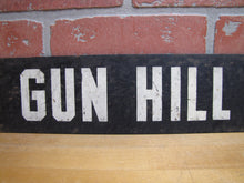 Load image into Gallery viewer, GUN HILL ROAD Orig Old Double Sided Metal Subway Street Stop Sign Bronx New York
