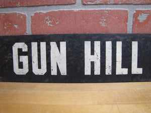 GUN HILL ROAD Orig Old Double Sided Metal Subway Street Stop Sign Bronx New York