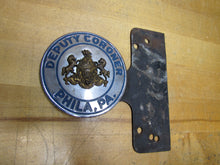 Load image into Gallery viewer, DEPUTY CORONER PHILA PA Old Auto Truck Badge Plate Topper Ad Sign Philadelphia
