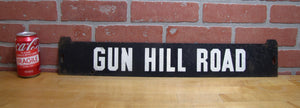 GUN HILL ROAD Orig Old Double Sided Metal Subway Street Stop Sign Bronx New York