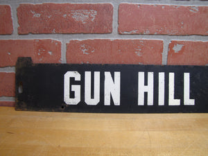 GUN HILL ROAD Orig Old Double Sided Metal Subway Street Stop Sign Bronx New York