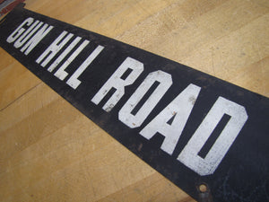 GUN HILL ROAD Orig Old Double Sided Metal Subway Street Stop Sign Bronx New York