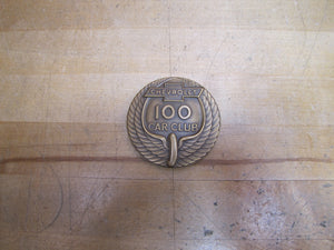 CHEVROLET 100 CAR CLUB Old Bronze Brass Paperweight Medallion Advertising Chevy