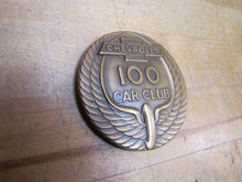 Load image into Gallery viewer, CHEVROLET 100 CAR CLUB Old Bronze Brass Paperweight Medallion Advertising Chevy
