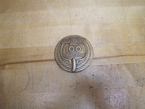 CHEVROLET 100 CAR CLUB Old Bronze Brass Paperweight Medallion Advertising Chevy