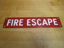 Load image into Gallery viewer, FIRE ESCAPE Original Old Porcelain Safety Ad Sign Building Industrial Shop
