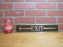 Load image into Gallery viewer, EXIT ARROW Old Embossed Advertising Sign Industrial Business Shop Bronze Brass
