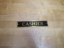 Load image into Gallery viewer, CASHIER Original Old Brass &amp; Black Store Display Advertising Sign Business Diner
