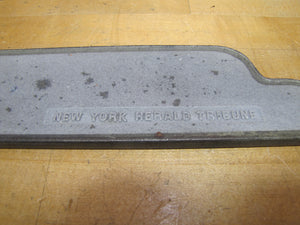 NEW YORK HERALD TRIBUNE Old Newspaper Paper Weight Sign HY GARDNER BROADWAY COLUMN