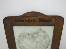 Load image into Gallery viewer, SIMONDS SAWS ARE THE BEST Antique Reverse Glass Mirror Sign FITCHBURG MASS USA
