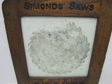 Load image into Gallery viewer, SIMONDS SAWS ARE THE BEST Antique Reverse Glass Mirror Sign FITCHBURG MASS USA
