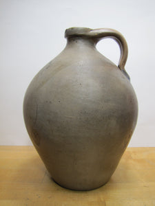 CLARK & FOX ATHENS Antique Stoneware Ovoid Jug w Handle Grocery Distillery 19c