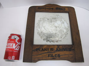 SIMONDS SAWS ARE THE BEST Antique Reverse Glass Mirror Sign FITCHBURG MASS USA