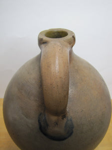 CLARK & FOX ATHENS Antique Stoneware Ovoid Jug w Handle Grocery Distillery 19c