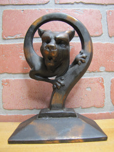 Devil Dog Gargoyle Serpent Monster Beast Old Japanned Copper Flash Doorstop