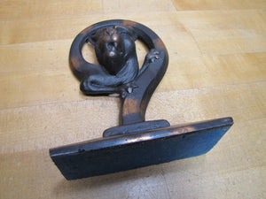 Devil Dog Gargoyle Serpent Monster Beast Old Japanned Copper Flash Doorstop