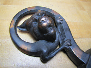 Devil Dog Gargoyle Serpent Monster Beast Old Japanned Copper Flash Doorstop