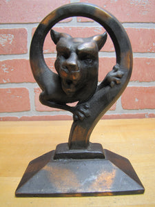 Devil Dog Gargoyle Serpent Monster Beast Old Japanned Copper Flash Doorstop