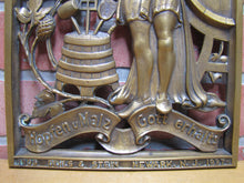 Load image into Gallery viewer, 1930s DEHLS &amp; STEIN NEWARK NJ GOD PROVIDES HOPS &amp; MALTS Bronze Beer Plaque Sign
