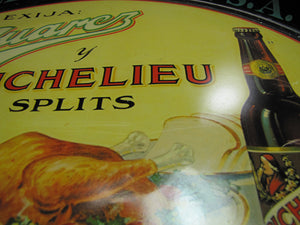 JUAREZ & RICHELIEU Antique Beer Ad Tray Sign AMERICAN ART WORKS COSHOCTON O USA