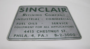 SINCLAIR REFINING Co FUEL OILS SERVICE EQUIPMENT PHILA PA Original Old Ad Sign