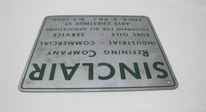 SINCLAIR REFINING Co FUEL OILS SERVICE EQUIPMENT PHILA PA Original Old Ad Sign
