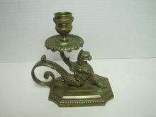 Load image into Gallery viewer, GRIFFIN MONSTER BEAST Antique Bronze Brass Chamberstick Candle Holder Ornate
