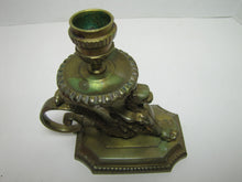Load image into Gallery viewer, GRIFFIN MONSTER BEAST Antique Bronze Brass Chamberstick Candle Holder Ornate
